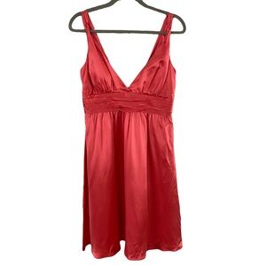 Calvin Klein‎ Coral Pink Silk Sleeveless Prom Formal Bridesmaid Dress Size 8 NEW